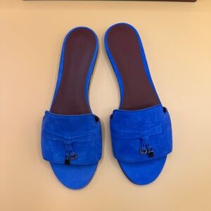 NWT Loro Piana Suede Slides Sandal 38,5 Fit for 8US